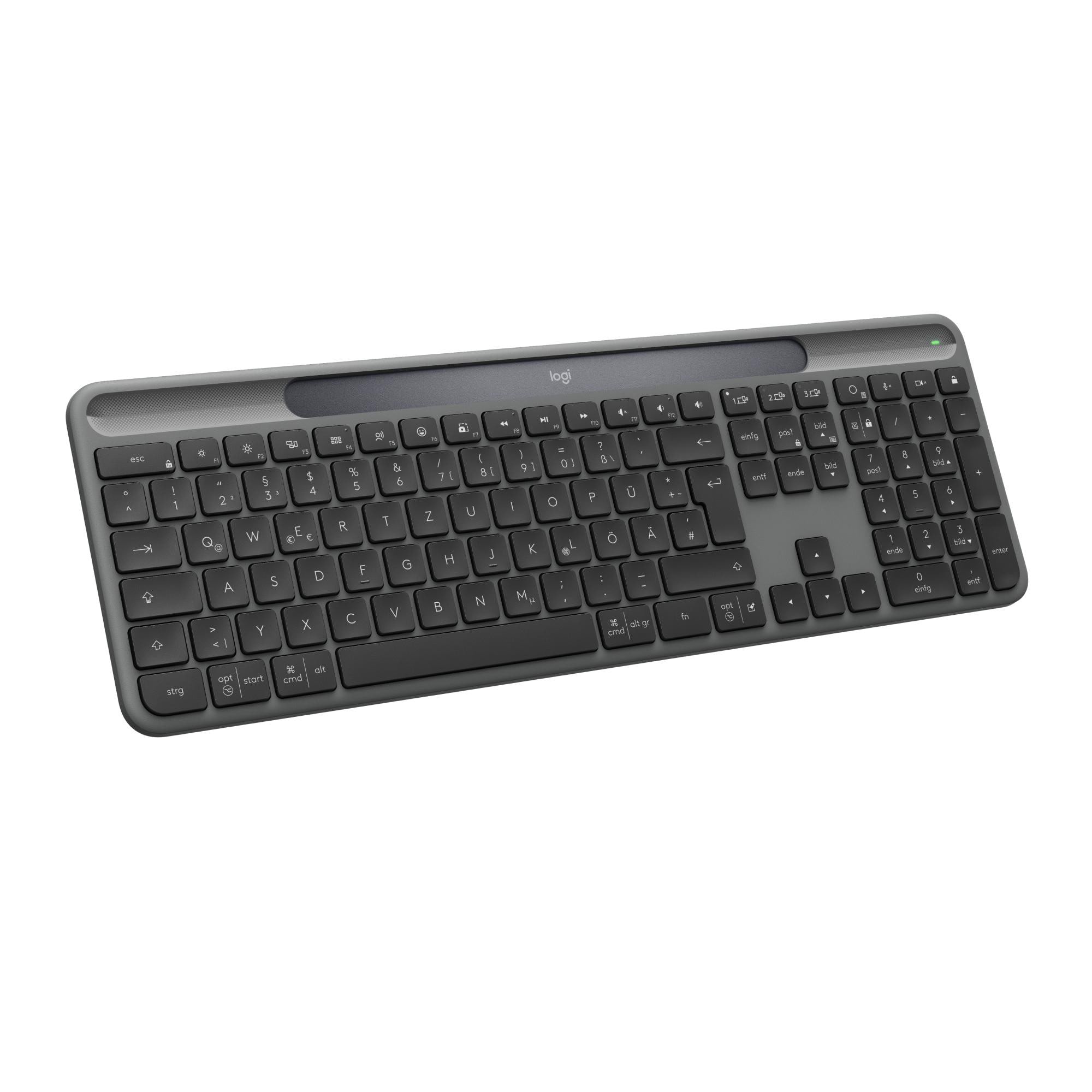 Logitech Signature Slim Solar+ K980 Tastatur kabellos (Bluetooth), Dunkelgrau