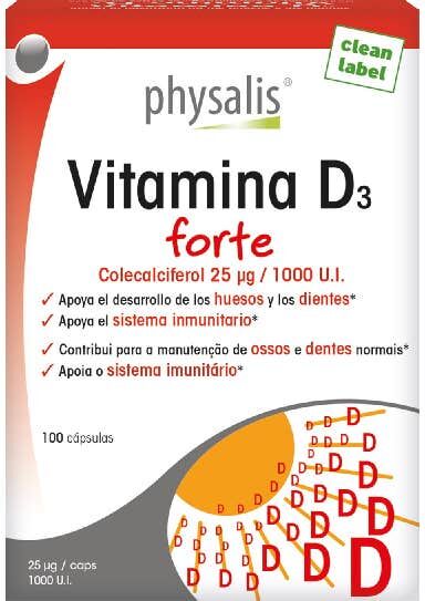 PHYSALIS Vitamina D3 Forte 100 caps