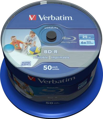 Verbatim 43812 Blu-ray BD-R SL Rohling 25GB 50 St. Spindel Bedruckbar