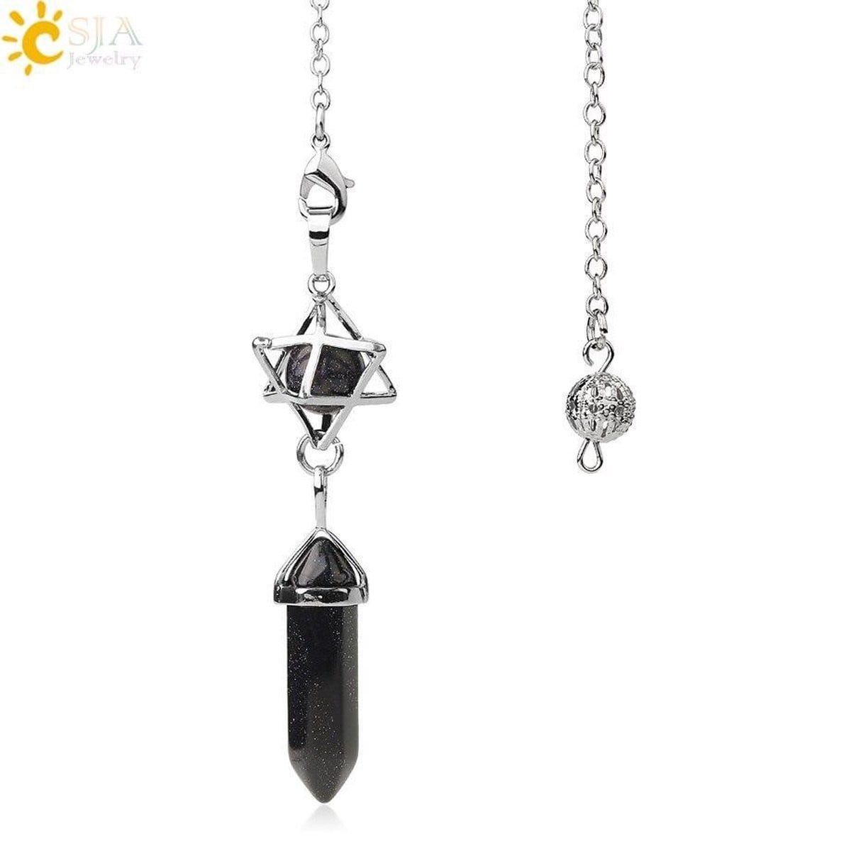Zeshoekige Blue Sand Kwarts Pendelsteen voor Reiki en Chakra Accessoires