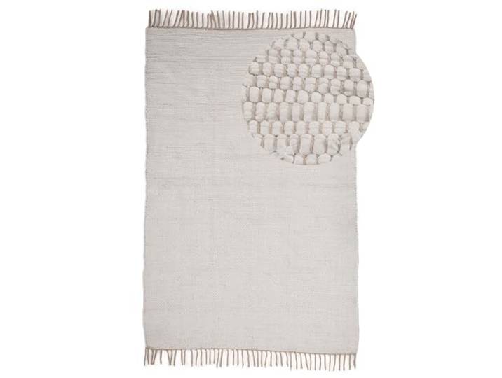carpetfine Flickenteppich Chindi Uni waschbar 60x90 cm Weiß Fleckerlteppich, handgewebt aus 100 % Baumwolle, bis 30 °C Schonwäsche, für Wohnzimmer, Schlafzimmer und Esszimmer