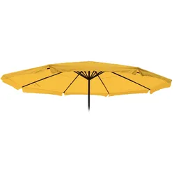 Mendler Ersatz-Bezug für Sonnenschirm Meran Pro, Gastronomie Marktschirm mit Volant Ø 5m, Polyester ~ gelb