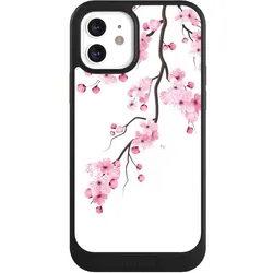 Nivocase Hülle für Apple iPhone 12 Handyhülle NIVOcore Case Schwarz Asien Japan Kirschblüten (Apple iPhone 12), Smartphone Hülle, Schwarz