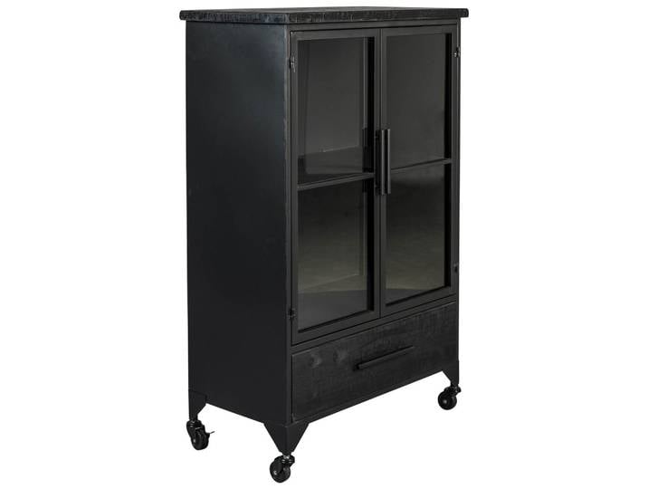 Schwarze Vintage Vitrine Kommode FERRE M