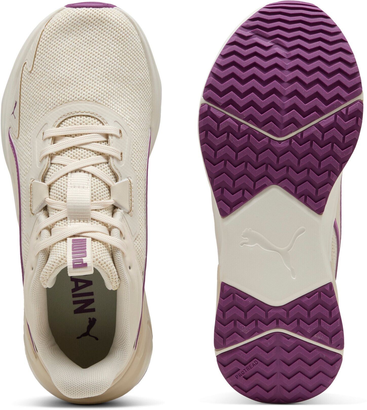 Trainingsschuh PUMA "DISPERSE XT 4 KNIT", Gr. 42,5, Textil, alpine snow, electric orchid, plum wine, Schuhe Trainingsschuh, mit atmungsaktivem Strickobermaterial, mit TPU-Fersenklammer alpine snow, electric orchid, plum wine 42,5, Textil