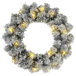 vidaXL Weihnachtskranz Weiß Ø 30 cm PVC 25 LEDs 42056964
