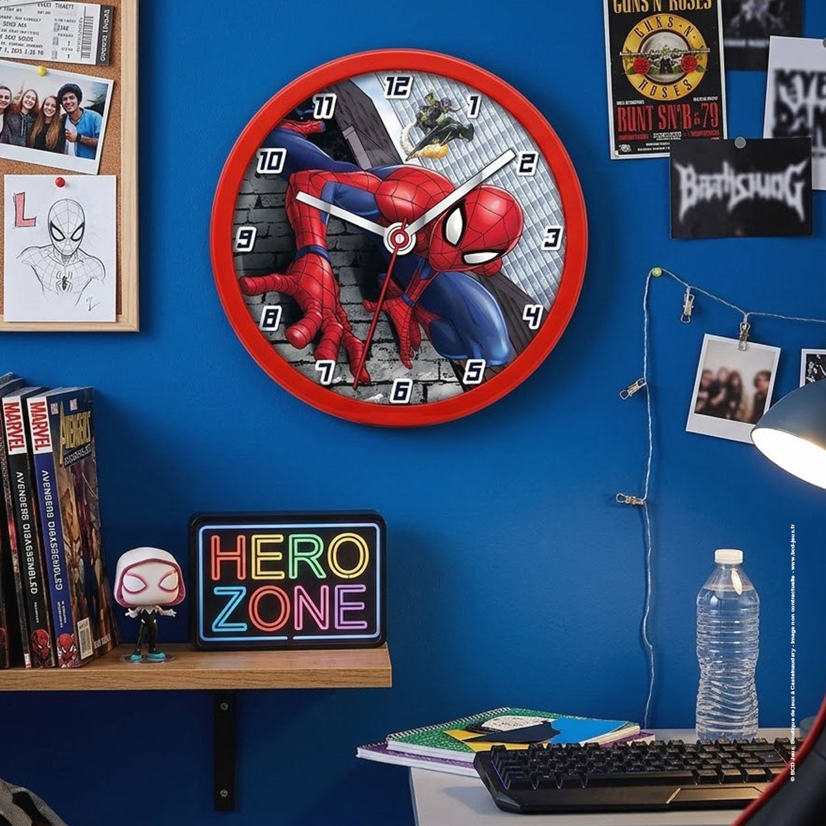 Horloge murale 25 cm Spiderman - Kids Euroswan