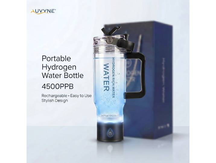 Bouteille d'eau hydrogénée portable 750 ml, tasse à eau riche en hydrogène électrique rechargeable avec poignée pour voiture, voyage, bureau