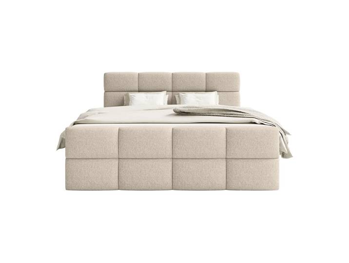 Lit boxspring en tissu chenille 200x200 cm, Beige