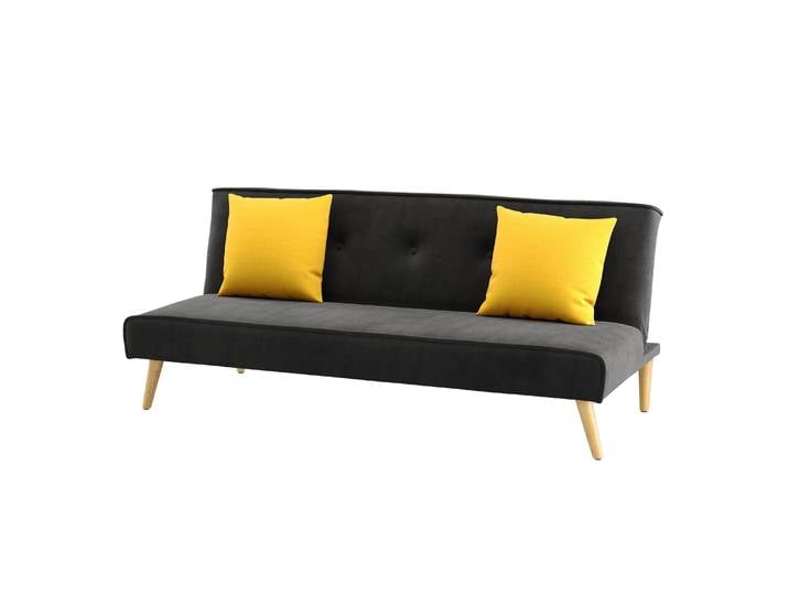 Schlafsofa Samt LEA schwarz