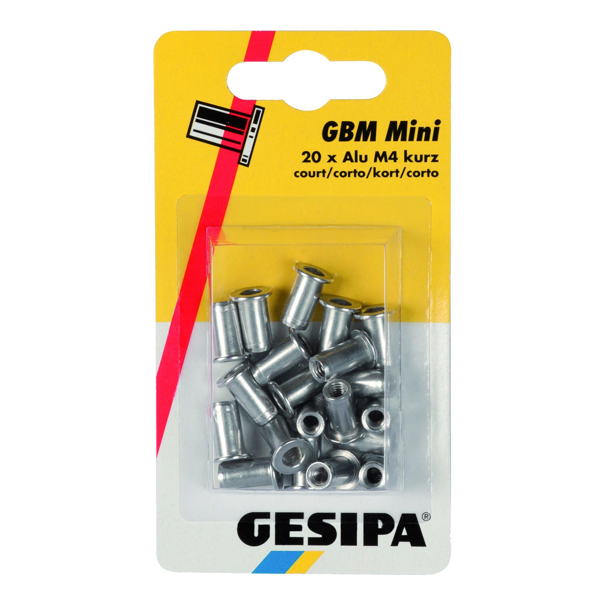 Gesipa Blindnietmuttern Alu M6 Kurz Mini-Pack, 1433673)