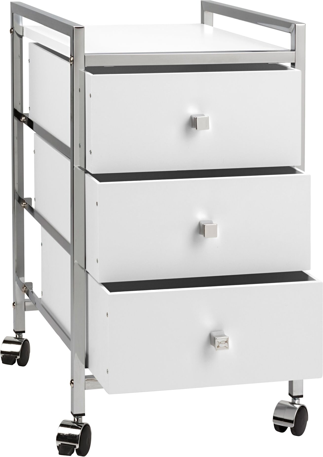Rollwagen HEINE HOME, weiss (weiß), B:32,5cm H:57cm T:39,5cm, MDF, Stahl, Rollwagen, Rollwagen weiß B/H/T: 32,5cm x 57cm x 39,5cm