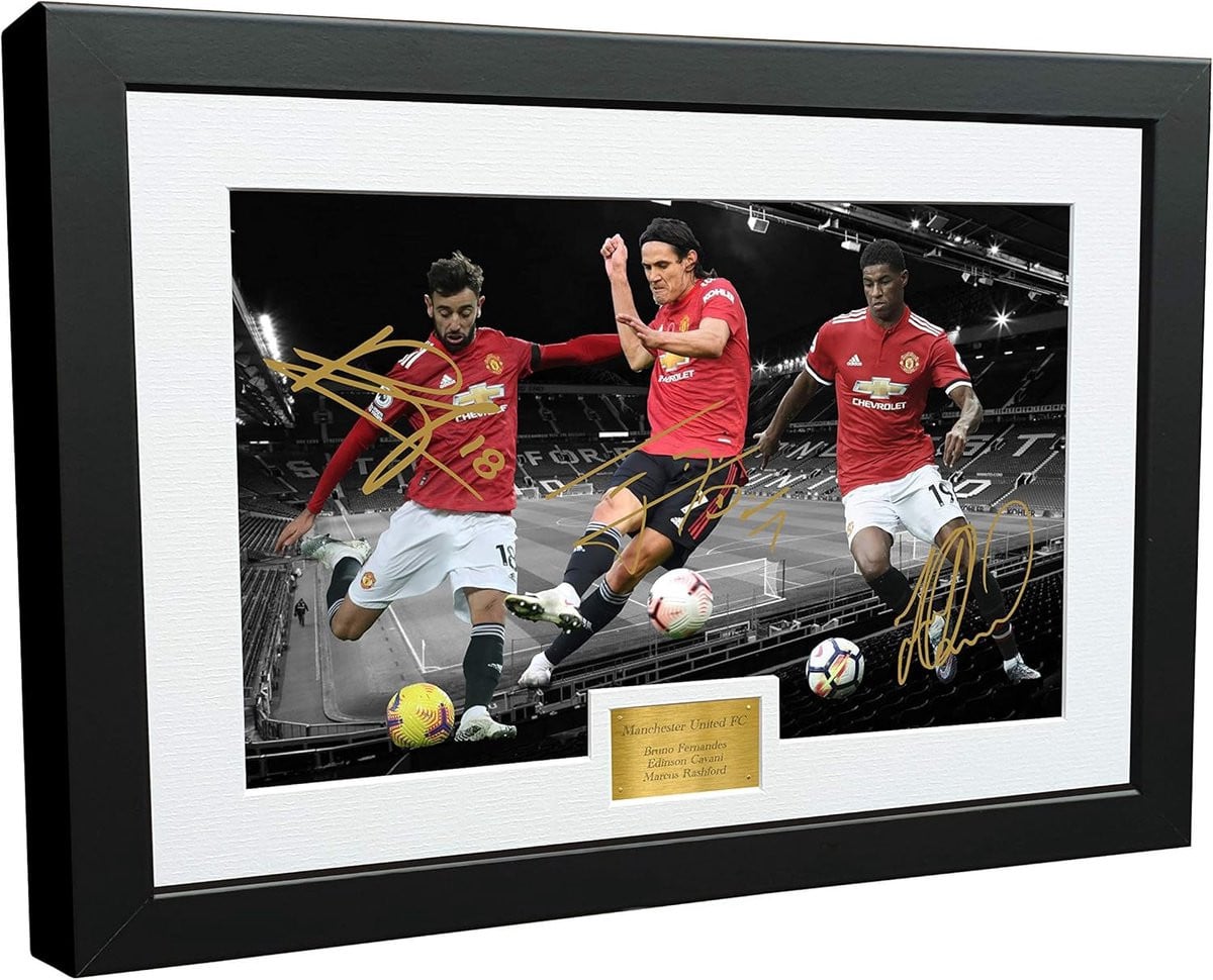 Ingelijste foto met voetbalsterren cadeau A4