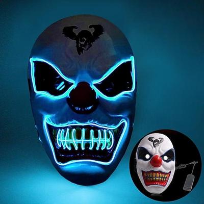 Halloween LED leuchtende Maske neue Party Rave Neon Maske Dekor Horror Clown leuchten Maske Maske Maskerade Club Cosplay Kostüm Requisiten
