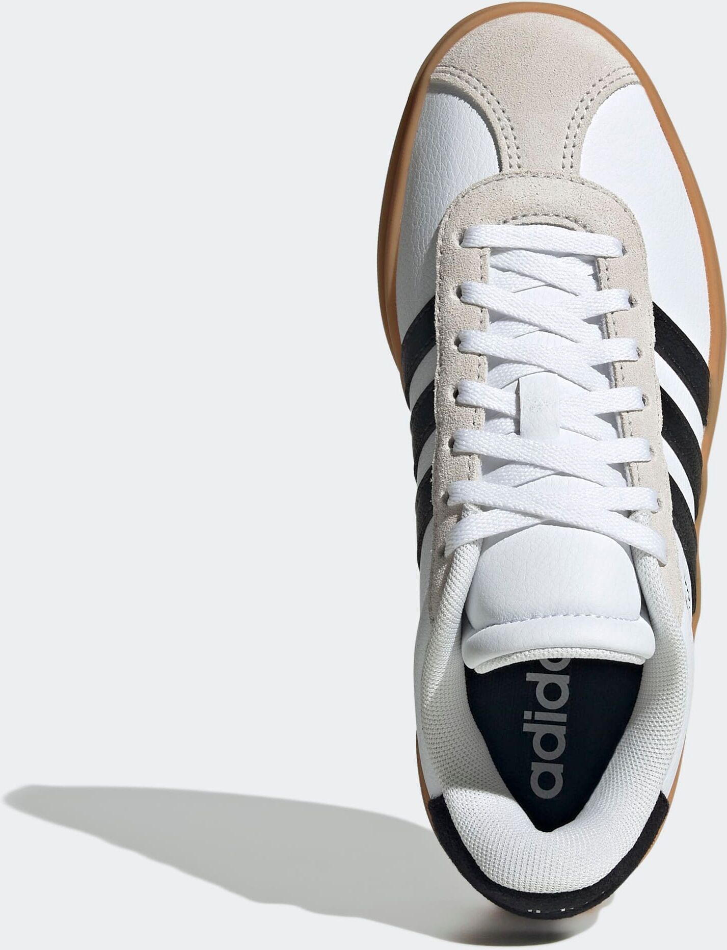 Plateausneaker ADIDAS SPORTSWEAR "VL COURT BOLD", Kinder, Gr. 40, weiss (cloud weiß, core schwarz, gum 3), Leder, Synthetik, Schuhe Plateausneaker, Inspiriert vom adidas Gazelle Bold cloud weiß, core schwarz, gum 3 40