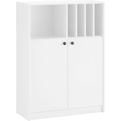 Aktenschrank OTTO HOME "Licia", weiß, B:81,5cm H:111cm T:35cm, Hartfaserplatte, Holzwerkstoff, Schränke, viel Stauraum, 2 Türen und 5 offene Fächer