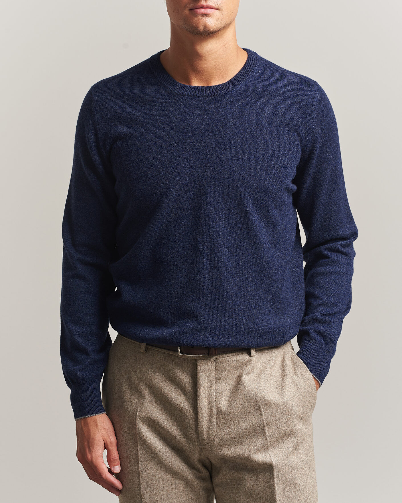 Brunello Cucinelli 2 Ply Cashmere Pullover Marine men 52 Blå