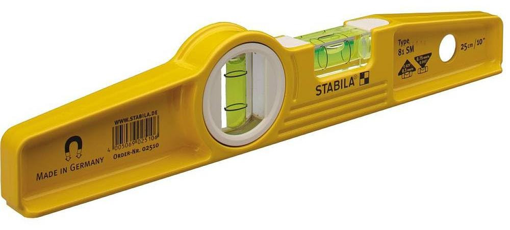 STABILA Magnetische waterpas type 81 SM Torpedo, 25 cm, geel