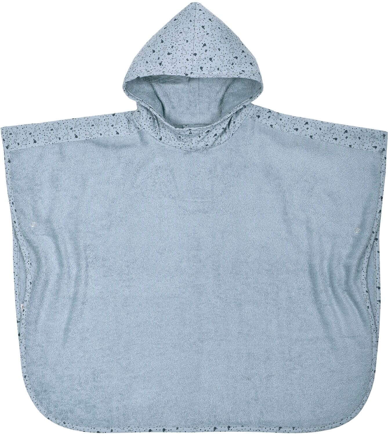Badeponcho WÖRNER "Wal stahlblau", blau (stahlblau), L:60cm, Baumwoll-Webfrottier, Hausmäntel, Badeponcho, maschinenwaschbar, trocknergeeignet stahlblau L: 60cm