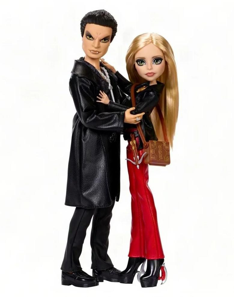 Mattel Monster High Skullector Buffy en Angel poppen set, 26 cm