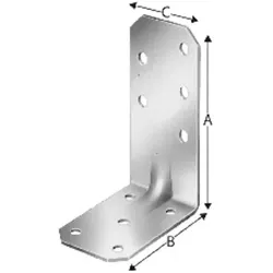 Winkelverbinder mit Rippe, Stahl verzinkt, AA 60280