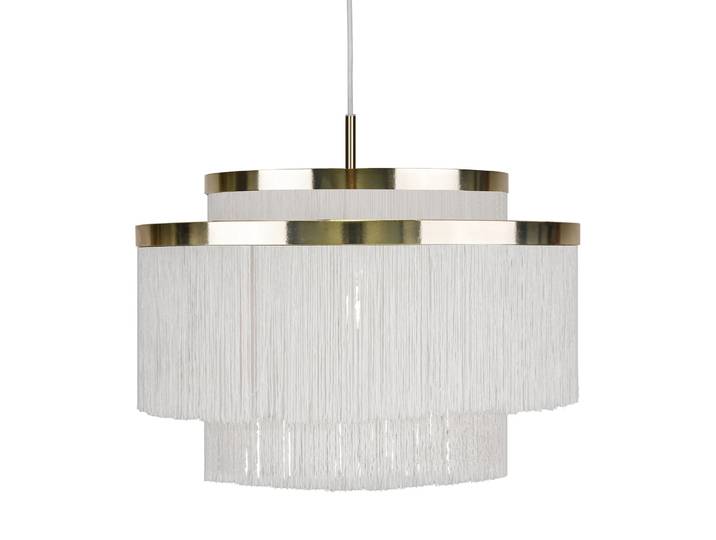 Globen Lighting Lampe à suspension Frans blanc, laiton