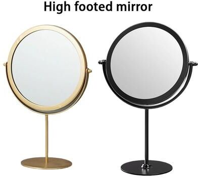 Uplift Picks Rotating Stainless Steel Vanity Mirror Desktop Makeup Mirror With Stand high Footed