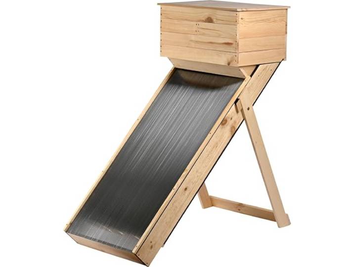 dobar® Solar-Trockner aus Holz stehend für Obst und Gemüse - Großer Dörr-Schrank zum Trocknen von Kräutern - Haltbar-Machen von Obst, Gemüse, Gewürz- und Heilpflanzen