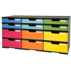 EXACOMPTA Sortierstation »Modulodoc« 12 Schübe mehrfarbig, 86.4x42.2x35.4 cm