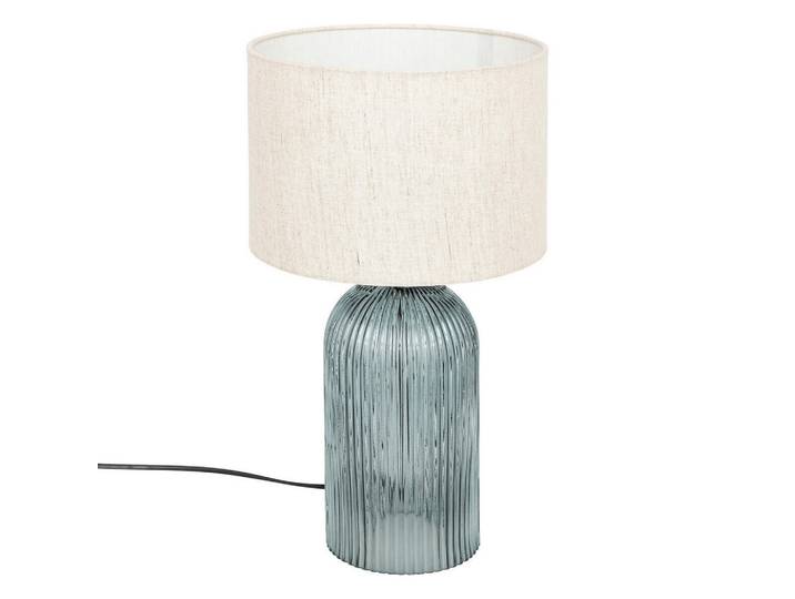 Atmosphera Createur d´interieur Tischleuchte Mati Glas H. 42 cm, Blau, E27, 24x42.5x24 cm, Lampen & Leuchten, Innenbeleuchtung, Tischlampen