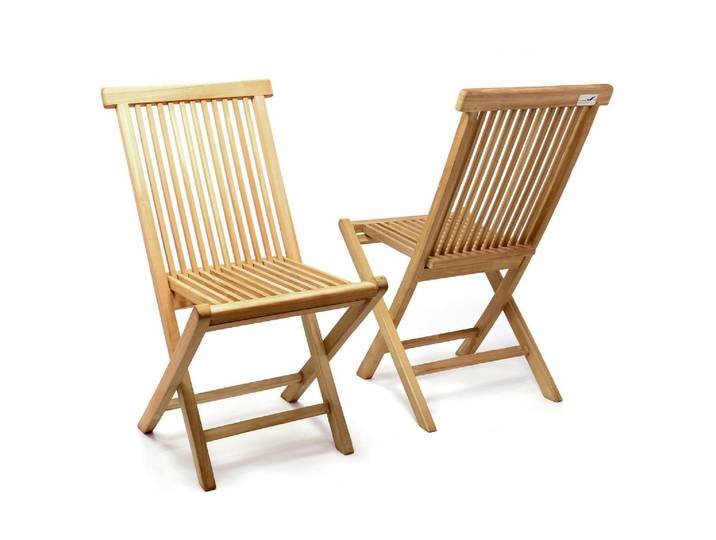 Gartenstuhl VCM 2er Gartenstuhl Hochlehner Klappstuhl Holz Teak , braun, Obermaterial: 100% Holz Wood., Stühle, Gartenstuhl