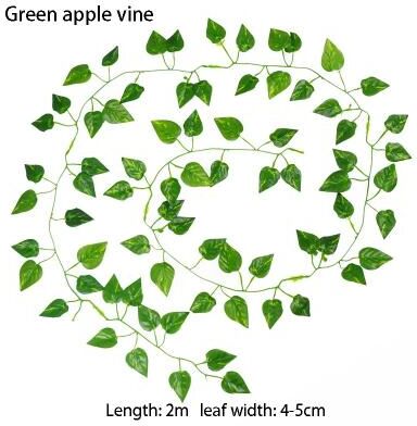 Uplift Essentials Artificial Ivy Leaf Garland   Lush Greenery Hanging Vines green Apple 10m (5 String)