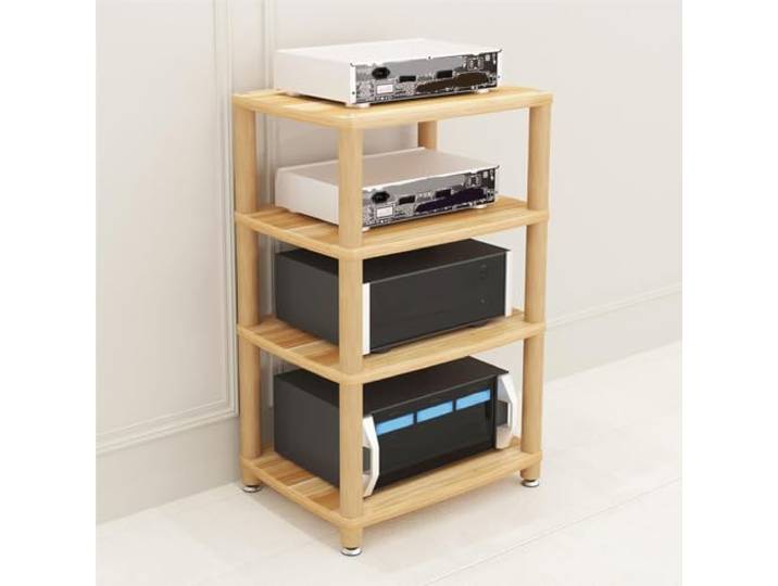 Audio Rack, 2-4 Ebenen Stereo-Schrank mit Separaten Stauraumfächern Offenes regaldesign, geteilte stauraumbereiche, audiokomponenten ordnung, stabile stütze, für audiobereiche
