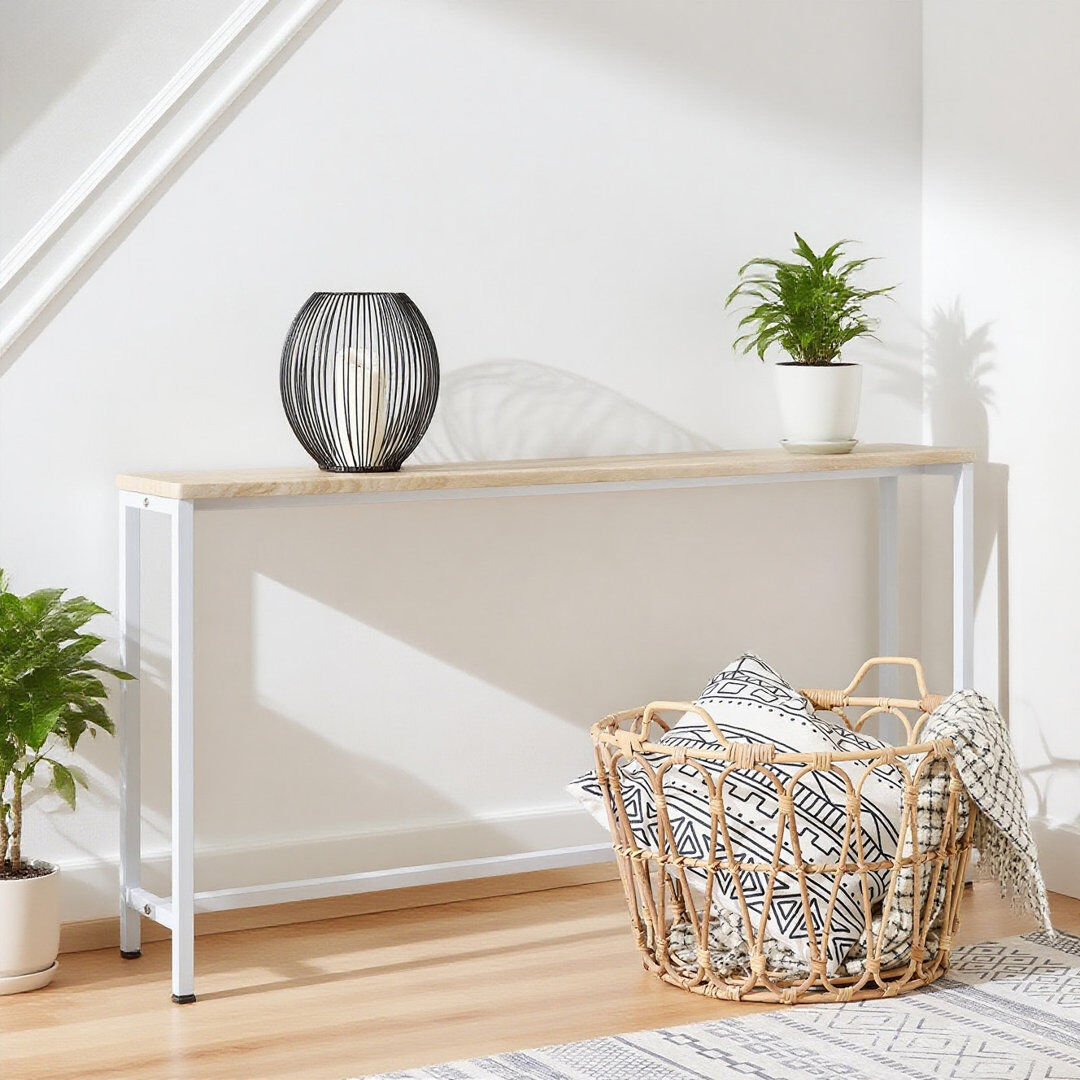Trent Austin Design Abingt 120cm Console Table White/Oak 65cm H x 120cm W x 20cm D