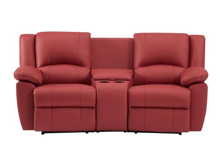 Canapé relaxation cuir 2 places rouge