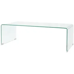 Décoshop26 - Couchtisch im modernen Design 98 x 45 x 30 cm gehärtetes Glas transparent DEC037252