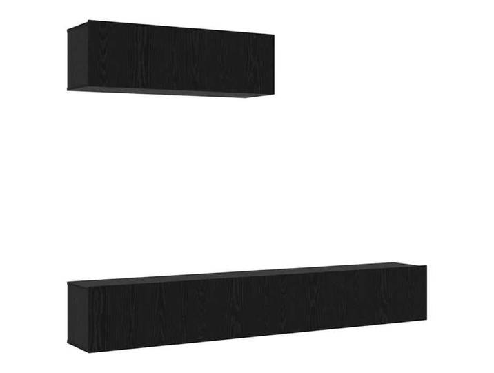 Noir TABLE TV - Ensemble meuble TV - 3 pcs - PARAJIE - Armoire TV - Contemporain - Chêne noir - Bois d'ingénierie @5040663