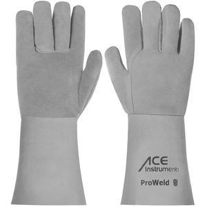 ACE-Instruments Schweißerhandschuhe ProWeld, Echt Leder, lange Stulpe, Größe XXL