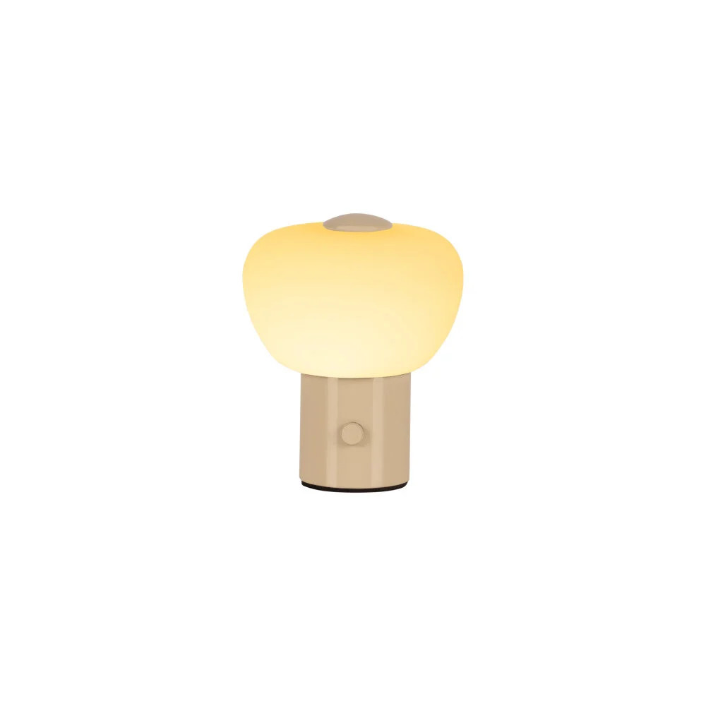 Lucide GUSTAV Oplaadbare LED Tafellamp - Beige - Cilinder