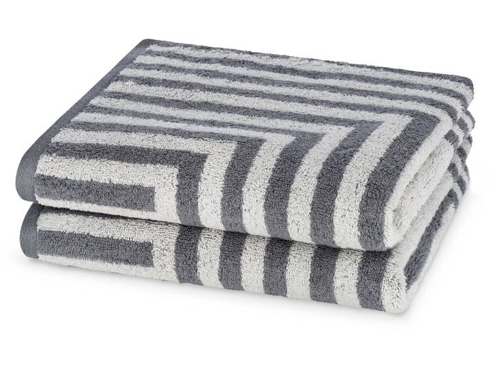 Handtücher ROSS Grafik , grau (anthrazit, kiesel), B:50cm L:100cm, Frottier, Baumwolle, Handtücher, Handtücher, aus feinster Baumwolle