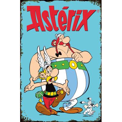 Metallbild LUCKYLINDE "Asterix, Obelix und Idefix", bunt (farbe bild(er): bunt), B:20cm H:30cm T:0,2cm, Stahl, Bilder, Stahlschild 20x30 cm Wanddeko Bild zum Film "Kampf der Häuptlinge"