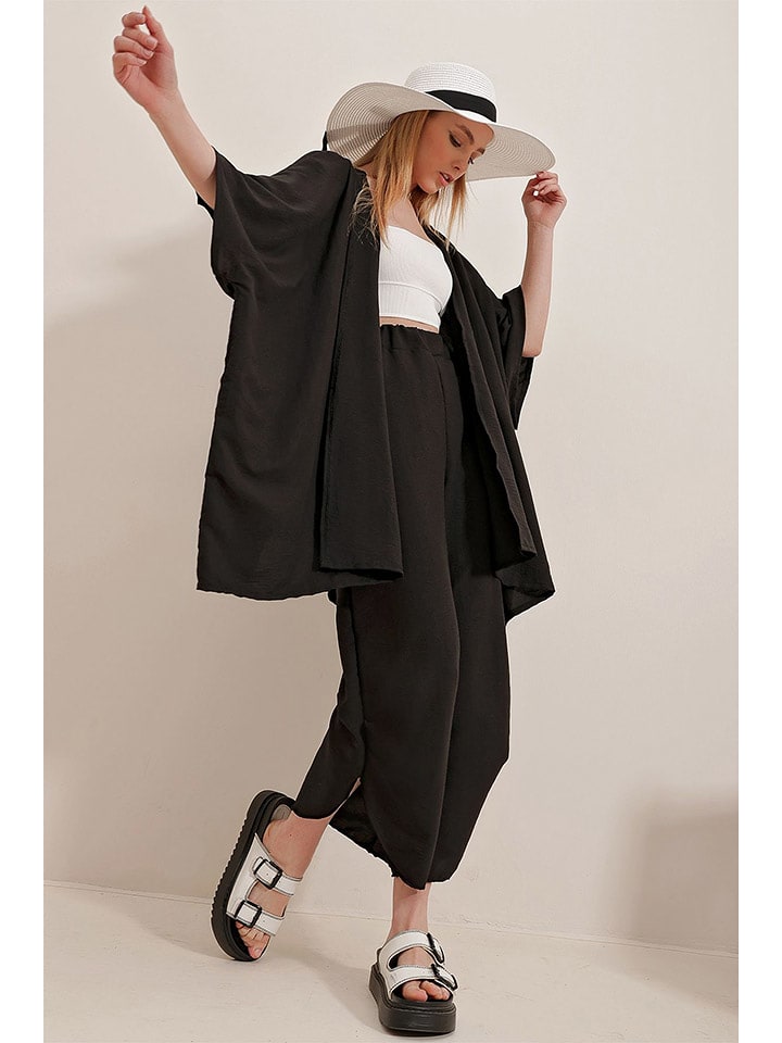 Trend Alacati 2tlg. Outfit "Trend Alaçat Stili" in Schwarz - onesize