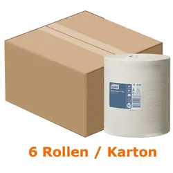 Tork 121206 Papierwischtücher standard 2-lagig weiß 20x35 cm, 457 Abrisse/Rolle, 6 Rollen, Innenabrollung