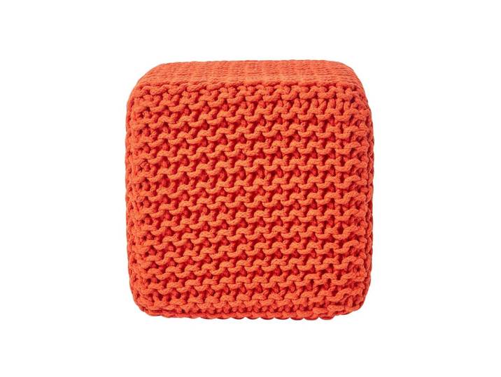 STRICK-POUF orange, Sitzwürfel 35/35/35 cm