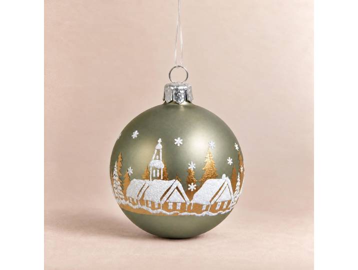 Dreifarbige Weihnachtskugel aus Glas