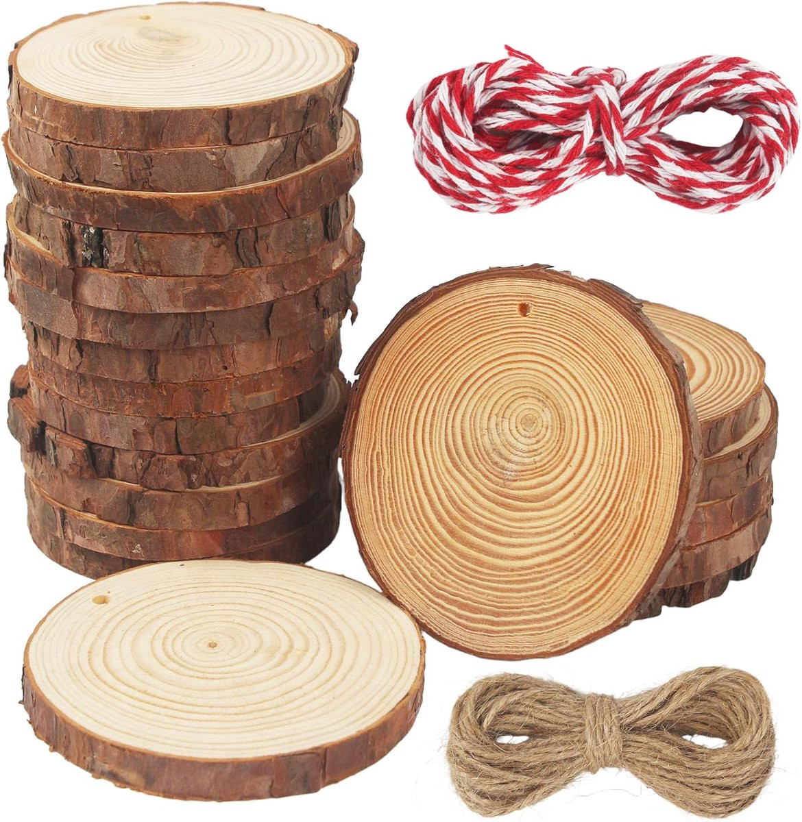 20x Houten Schijven Rond 9-10 cm voor Knutselen en Decoratie