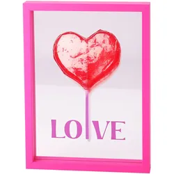 Love Frames Glasbild mit Motiv Love in hot pink 26x35x4cm