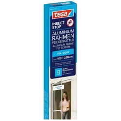 tesa, Fliegengitter, Insektenschutz Alu COMFORT für Türen, Insektengitter (100 x 220 cm)