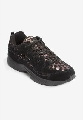 Women's The Romy Walking Sneaker by Easy Spirit in Black Leopard (Size 9 M)