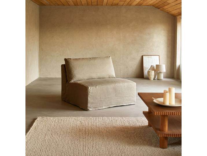 Modulsessel aus natürlichem Leinen Nils - Natur - Linen